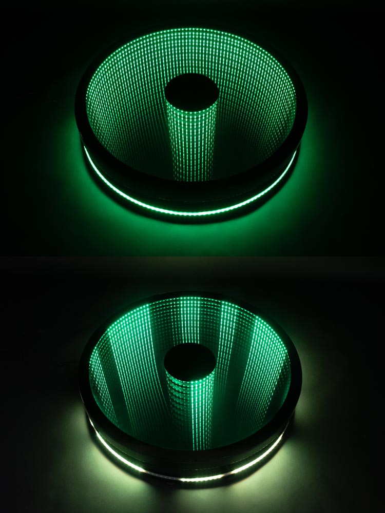 360 Photo Booth Green stage colours and variations on a black background