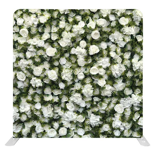 White roses with green leaves background