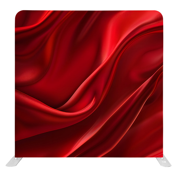 red silk background and stand